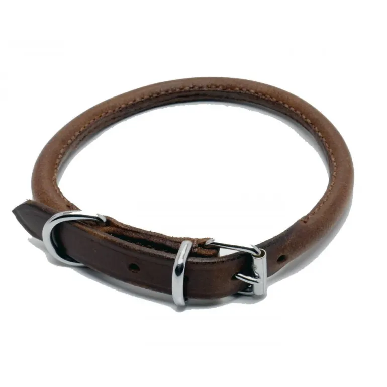 Ancol Heritage Chestnut Leather Round Collar