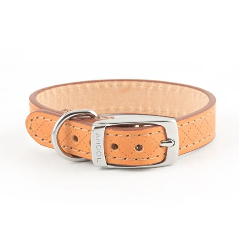 Ancol Heritage Diamond Quilted Leather Collar