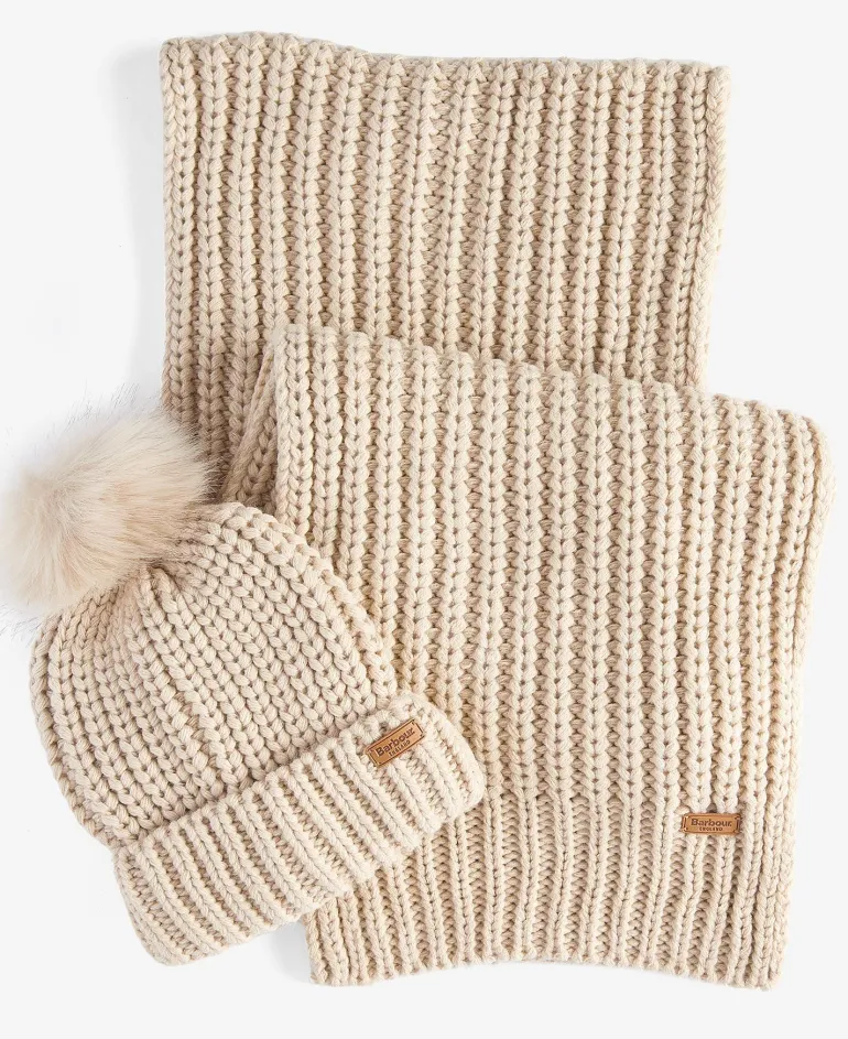 Barbour Saltburn Beanie & Scarf Gift Set