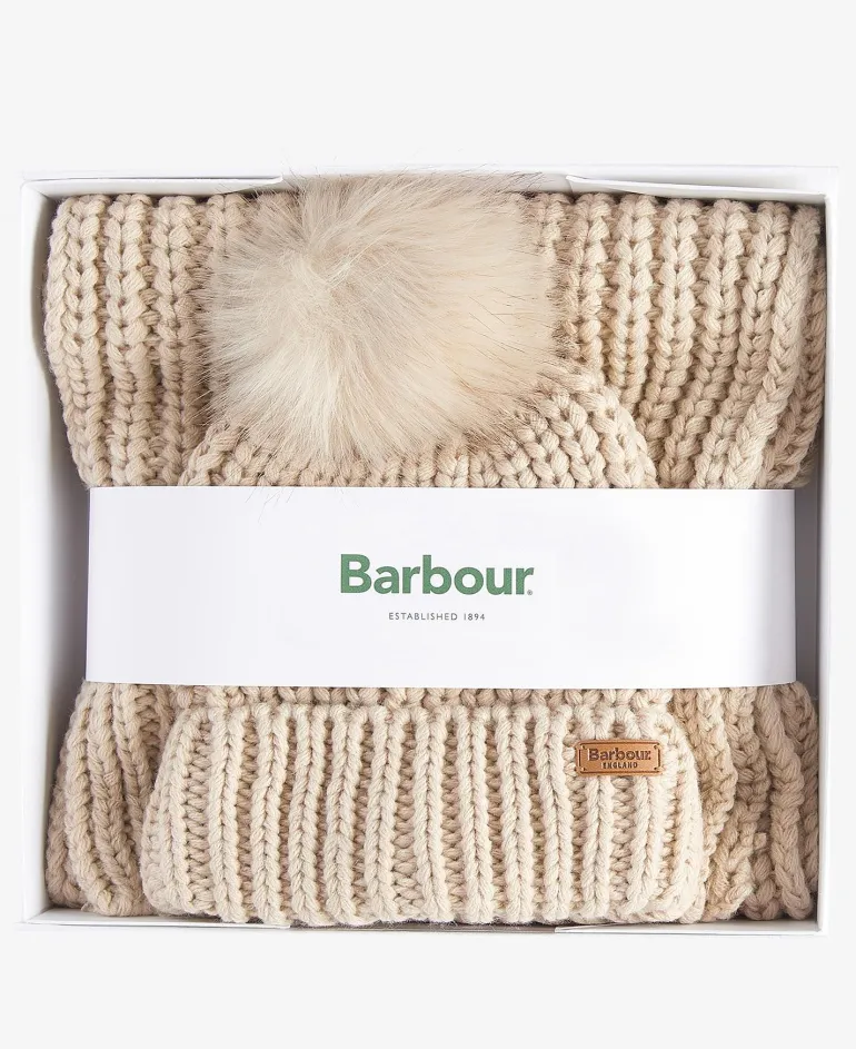 Barbour Saltburn Beanie & Scarf Gift Set
