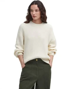 Barbour Womens Rib Stitch Crew Knit Jumper