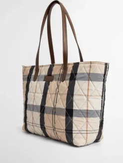 Barbour Women’s Wetherham Quilted Tartan Tote Bag SS25