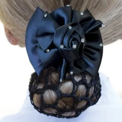 Equetech Crystal Dressage Rosette Ribbon Bow & Net