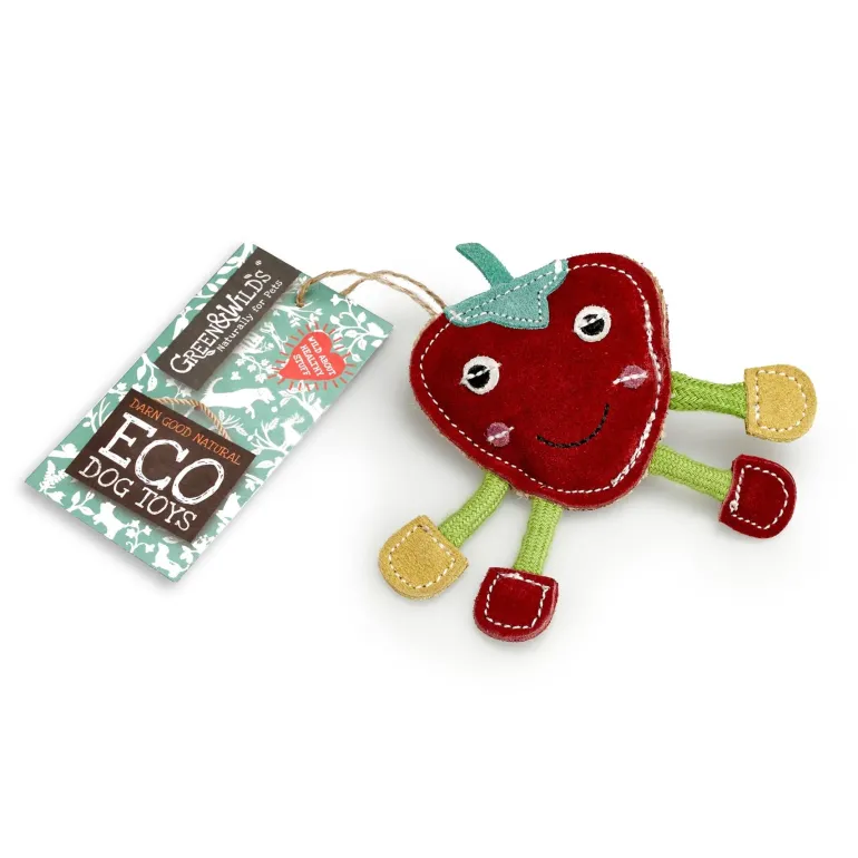 Green & Wilds Steve the Strawberry Dog Toy