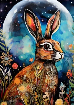 Greeting Card - Hare Dreams by A.K. Skipsey