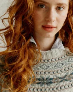 Harley of Scotland Women's Fair Isle Yoke Sweater