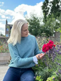 Harley of Scotland Women's Turtle Neck Moss Knit