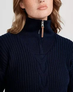 Holebrook Sweden Women's Valborg Knitted Windproof T-Neck Sweater