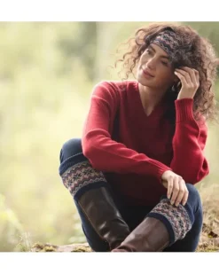 House of Cheviot Lady Fairisle Sock Navy