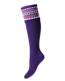 House Of Cheviot Lady Fairisle Sock Thistle