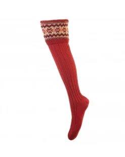 House of Cheviot Lady Fairisle Sock Chestnut