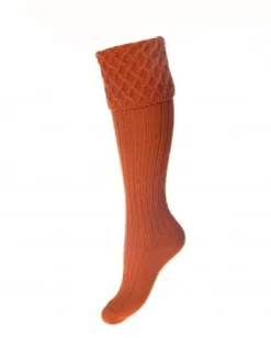 House Of Cheviot Lady Rannoch Sock Burnt Orange