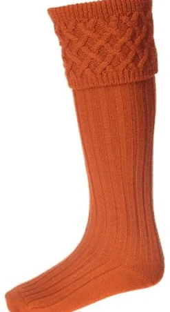 House Of Cheviot Men's Rannoch Sock Burnt Orange