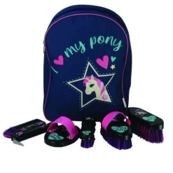 HY Equestrian I Love My Pony Collection Grooming Kit Rucksack