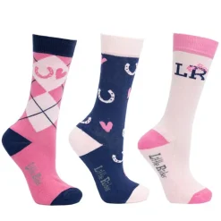 Hy Equestrian Pony Fantasy Bamboo Socks Little Rider - Pink/Navy