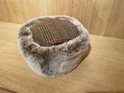 Lawrence & Foster Nina Faux Fur Trim Hat - Houndstooth