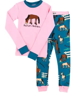 Lazyone Girls Pasture Bedtime Kids Pj Set Long Sleeve