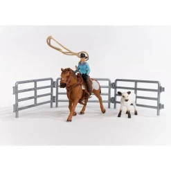 Schleich Farm World Cowgirl Team Roping Fun